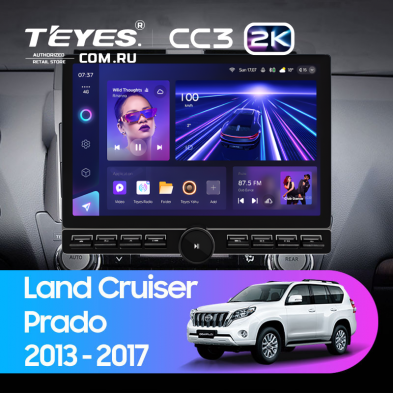 Штатная магнитола Teyes CC3 2K 6/128 Toyota Land Cruiser Prado 150 (2013-2017) (13&quot; с кнопками)