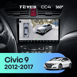 Штатная магнитола Teyes CC4 360 8/128 Honda Civic 9 FK FB (2012-2017)