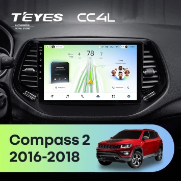 Штатная магнитола Teyes CC4L 6/64 с DTS Jeep Compass 2 MP (2016-2018)