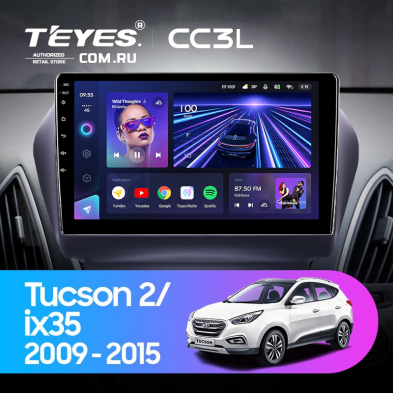 Штатная магнитола Teyes CC3L 4/64 Hyundai ix35 (2009-2015) (Tucson 2) Тип-C (10&quot;)