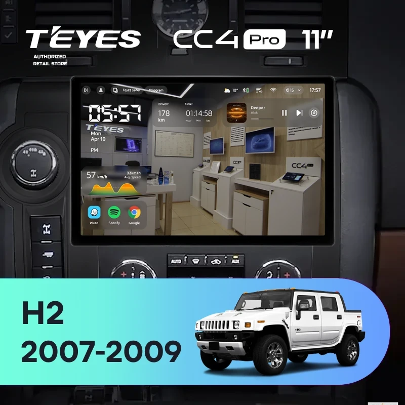 Штатная магнитола Teyes CC4 Pro 12/256 Hummer H2 E85 (2007-2009) F2 (11")