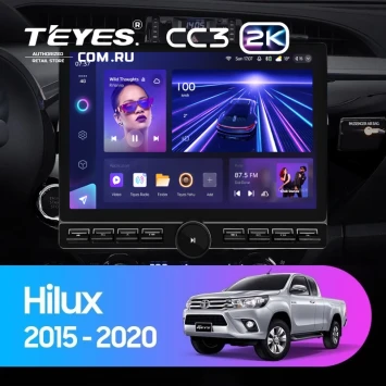 Штатная магнитола Teyes CC3 2K 6/128 Toyota Hilux Pick Up (2015-2020) (13" с кнопками)