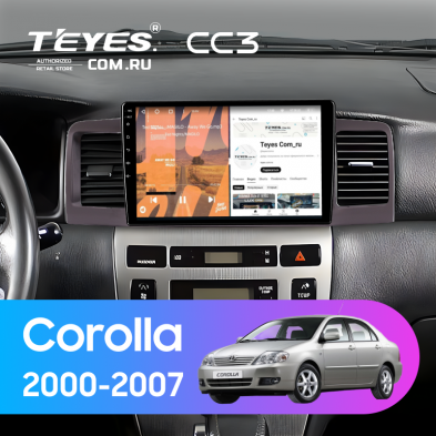 Штатная магнитола Teyes CC3 4/32 Toyota Corolla 120 (2000-2007) (коричневая) F1