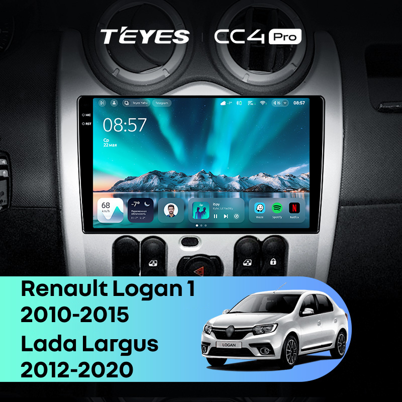 Штатная магнитола Teyes CC4 Pro 8/128 Renault Logan 1 (2010-2015)