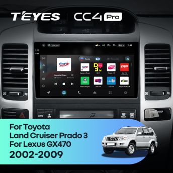 Штатная магнитола Teyes CC4 Pro 12/256 Toyota Land Cruiser Prado 120 (2002-2009) F3