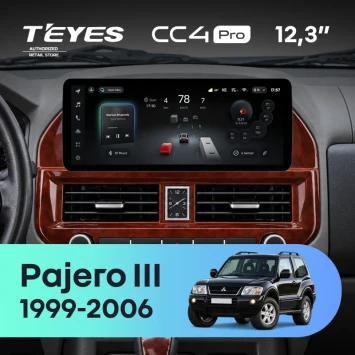 Штатная магнитола Teyes CC4 Pro 12.3" 12/256 Mitsubishi Pajero 3 V70 V60 (1999-2006) F2