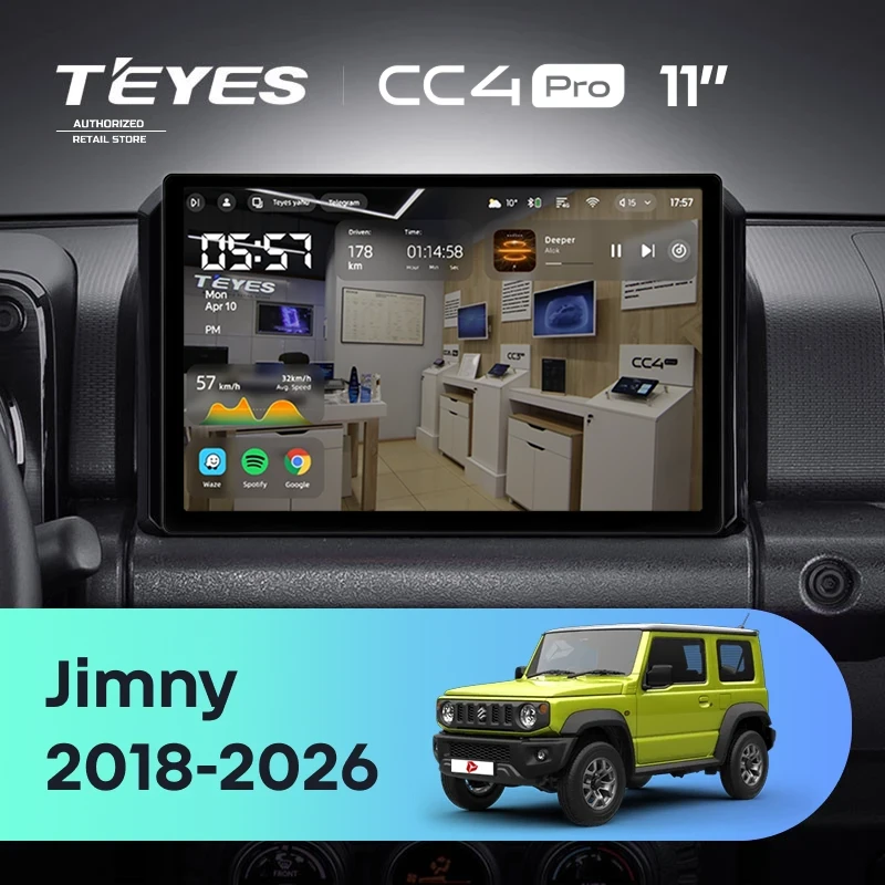 Штатная магнитола Teyes CC4 Pro 8/128 Suzuki Jimny JB64 (2018-2026) (11")