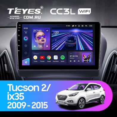 Штатная магнитола Teyes CC3L WiFi 2/32 Hyundai ix35 (2009-2015) (Tucson 2) Тип-C (10&quot;)