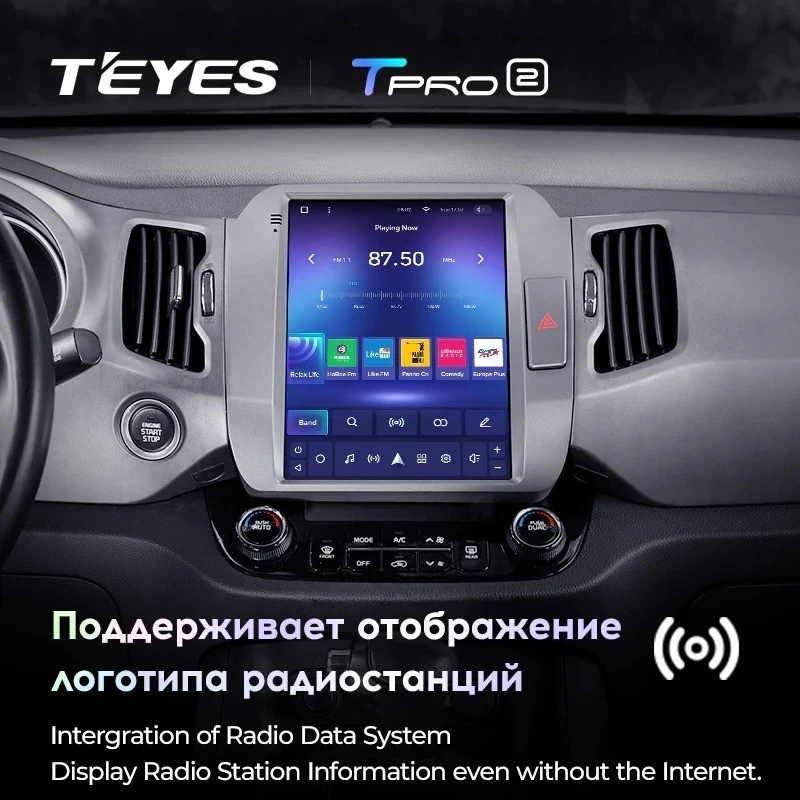 Штатная магнитола Tesla style Teyes TPRO 2 6/128 Kia Sportage 3 SL (2010-2016) Тип-AВ