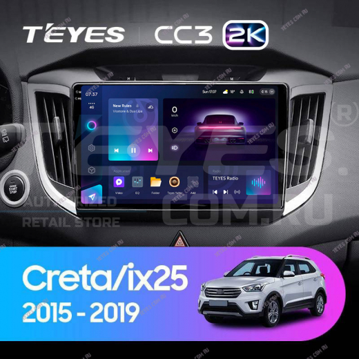 Штатная магнитола Teyes CC3 2K 4/32 Hyundai Creta (2015-2019) — 