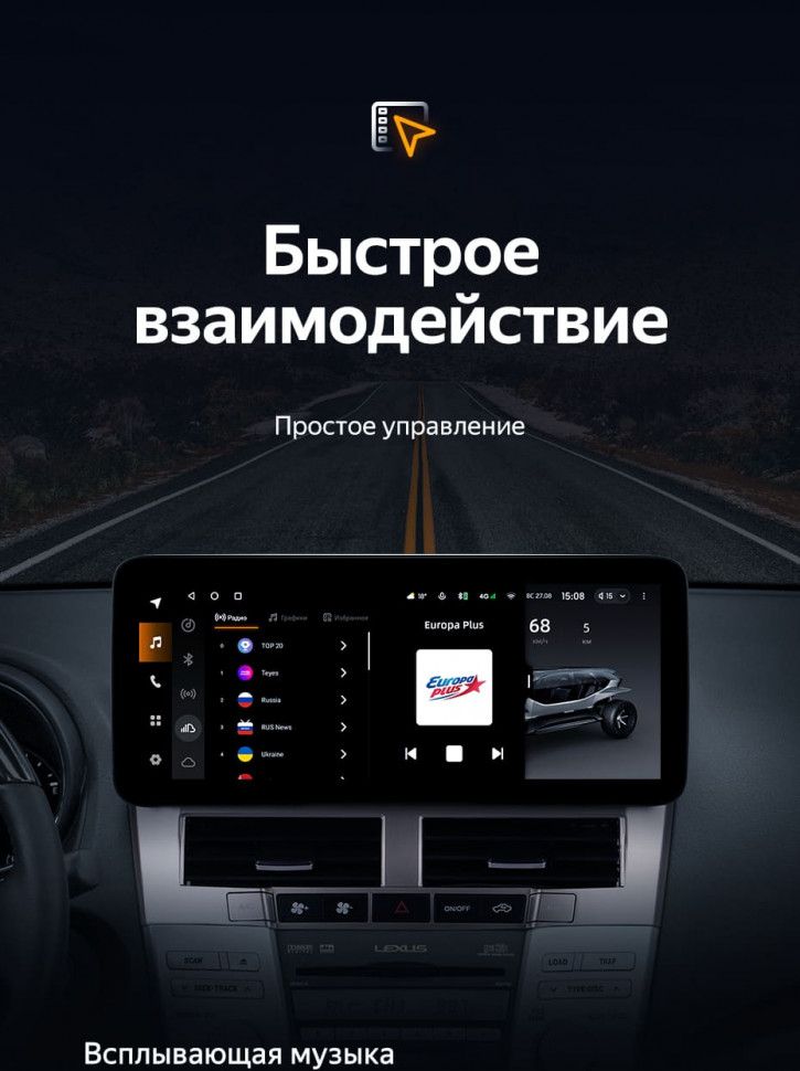 Штатная магнитола Teyes LUX ONE 6/128 Toyota Harrier XU30 (2003-2013) Тип-A