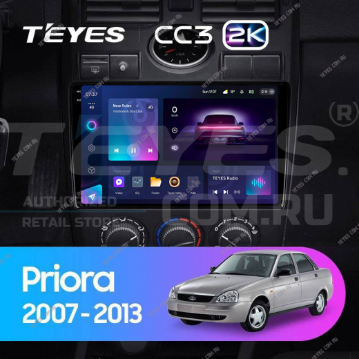 Штатная магнитола Teyes CC3 2K 6/128 Lada Priora 1 (2007-2013) F2 (черная) — 