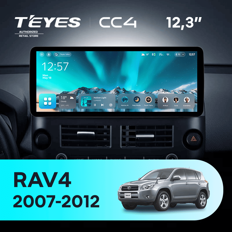 Штатная магнитола Teyes CC4 12.3" 6/64 Toyota RAV4 XA30 (2007-2012) F1