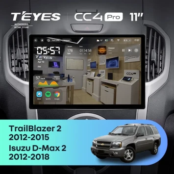 Штатная магнитола Teyes CC4 Pro 12/256 Chevrolet TrailBlazer 2 (2012-2015) (11")