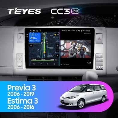 Штатная магнитола Teyes CC3 2K 4/32 Toyota Estima AHR20 XR50 3 (2006-2016) Правый руль