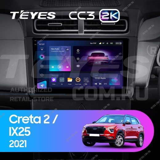 Штатная магнитола Teyes CC3 2K 4/32 Hyundai Creta 2 2021+ (матовая) F1 — 