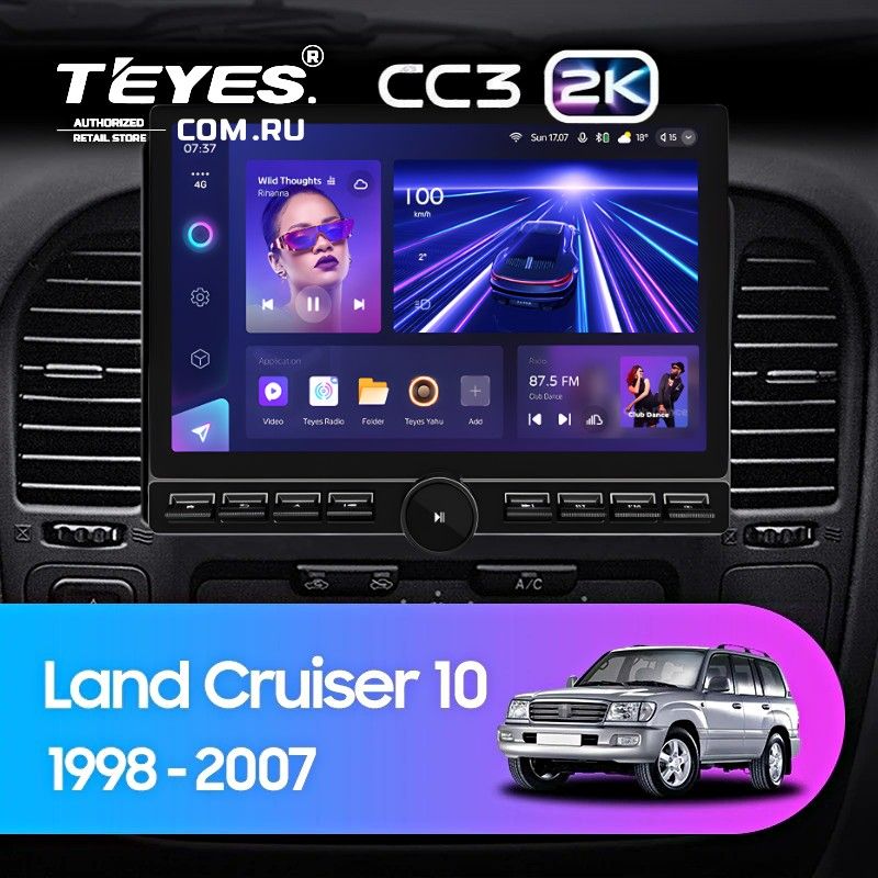 Штатная магнитола Teyes CC3 2K 6/128 Toyota Land Cruiser 10 J100 100 (1998-2007) (13&quot; с кнопками)