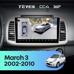 Штатная магнитола Teyes CC4 360 6/64 Nissan March 3 K12 (2002-2010)