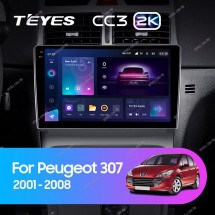 Штатная магнитола Teyes CC3 2K 360 6/128 Peugeot 307 1 (2001-2008)