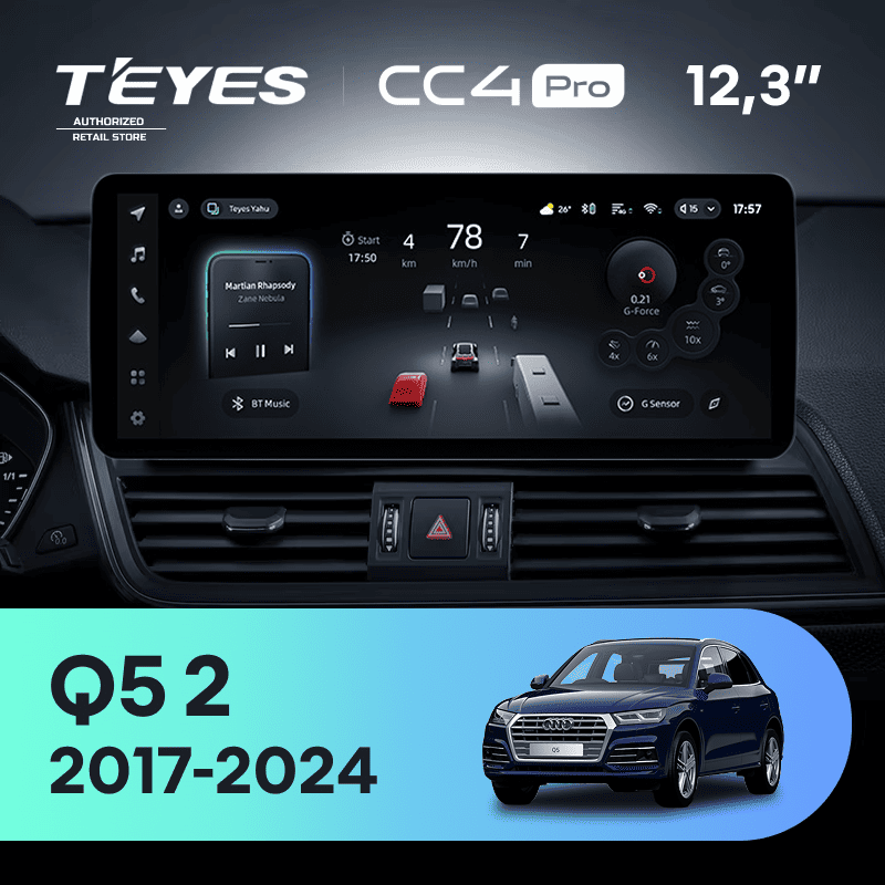 Штатная магнитола Teyes CC4 Pro 12.3" 12/256 Audi Q5 2 FY (2017-2024)