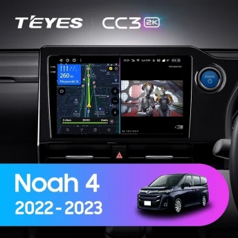 Штатная магнитола Teyes CC3 2K 4/64 Toyota Noah 4 R90 (2022-2023) Правый руль