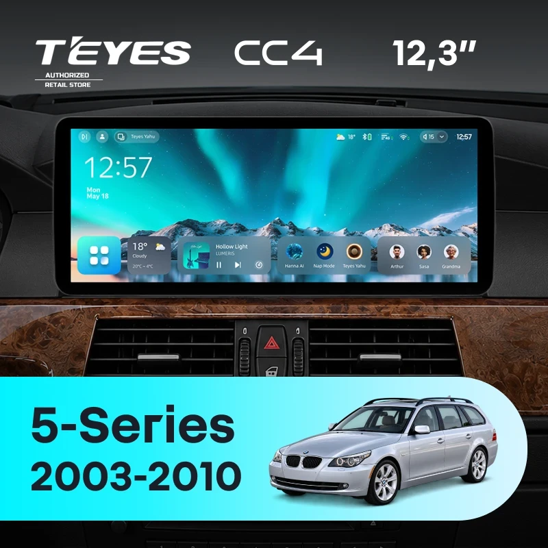 Штатная магнитола Teyes CC4 12.3" 6/64 BMW 5-Series E61 E60 (CCC) (2003-2010)