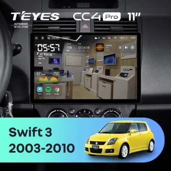Штатная магнитола Teyes CC4 Pro 8/128 Suzuki Swift 3 (2003-2010) (11")