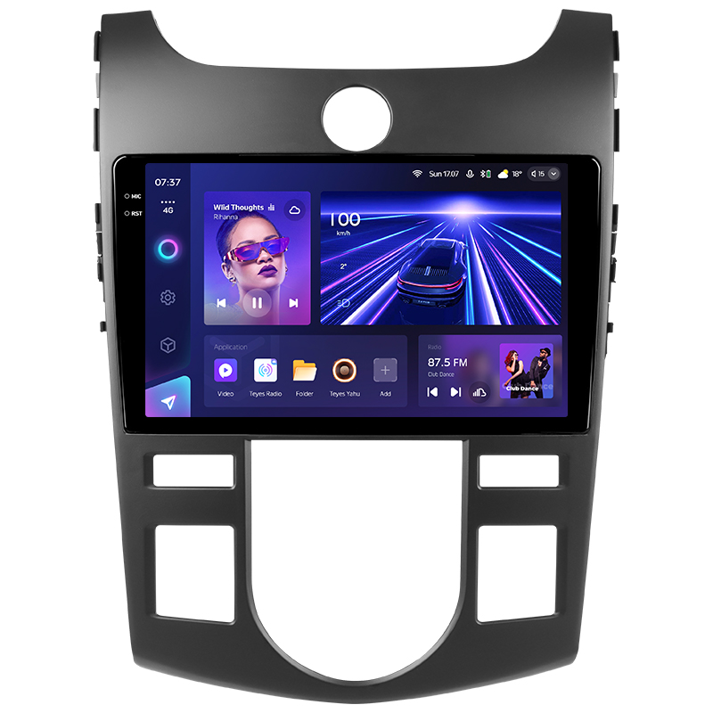 Переходная рамка Kia Cerato 2 TD (2008-2013) (чёрная) F4 (9&quot;)