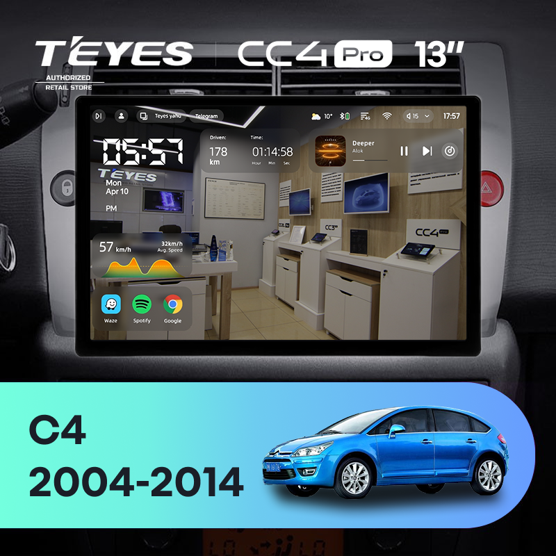 Штатная магнитола Teyes CC4 Pro 8/128 Citroen C4 (2004-2014) (13&quot;)