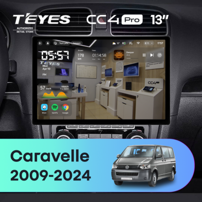 Штатная магнитола Teyes CC4 Pro 8/128 Volkswagen Caravelle (2009-2024) (13&quot;)