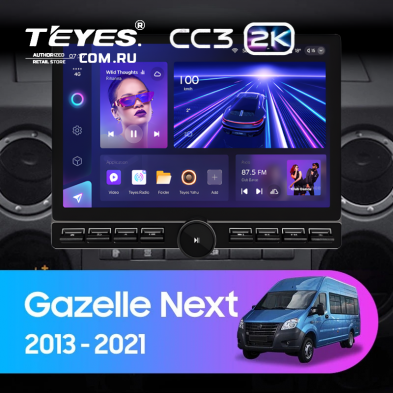 Штатная магнитола Teyes CC3 2K 6/128 для GAZ Gazelle Next (2013-2021) F3 (13&quot; с кнопками)
