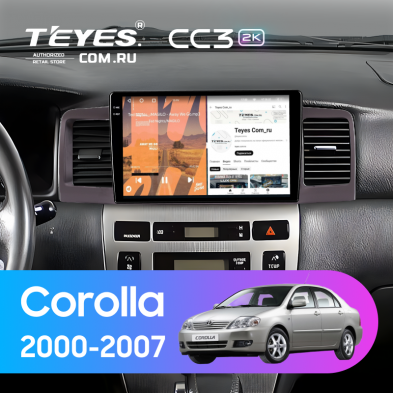Штатная магнитола Teyes CC3 2K 360 6/128 Toyota Corolla 120 (2000-2007) (коричневая) F1