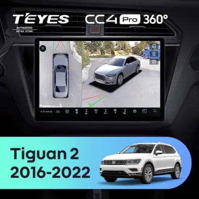 Штатная магнитола Teyes CC4 Pro 360 8/128 Volkswagen Tiguan 2 (2016-2022) Тип-A (13")