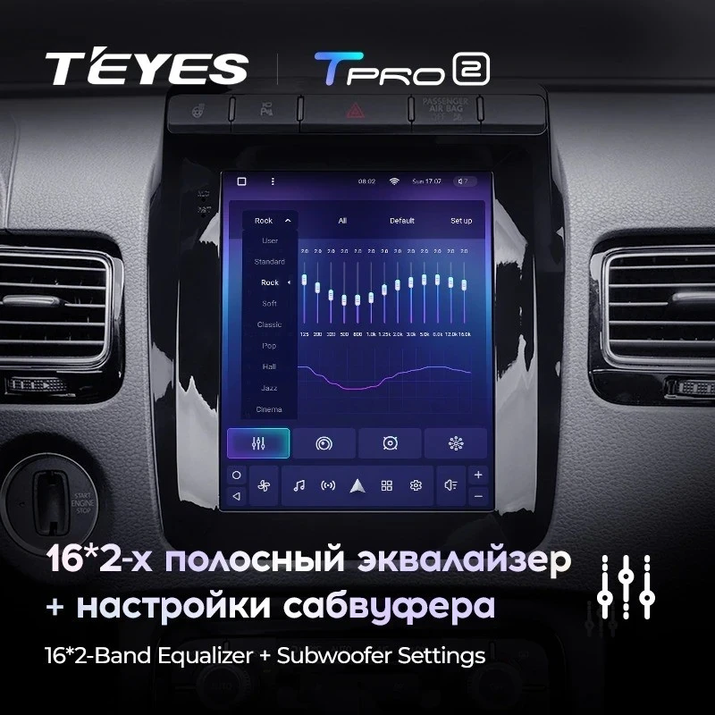 Штатная магнитола Tesla style Teyes TPRO 2 4/32 Volkswagen Touareg FL NF (2010-2018) Тип-B