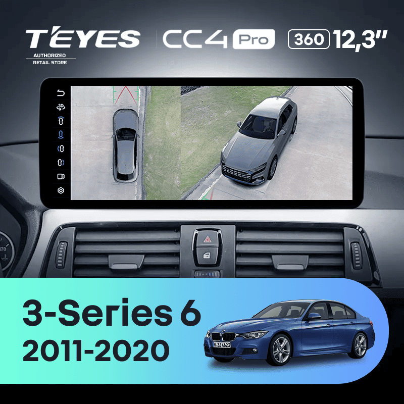 Штатная магнитола Teyes CC4 Pro 12.3" 360 12/256 BMW 3-Series 6 F30 F31 (NBT) (2011-2020) Universal