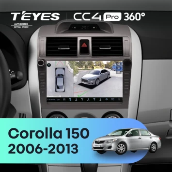 Штатная магнитола Teyes CC4 Pro 360 8/128 Toyota Corolla 150 (2006-2013) F2 с кнопками