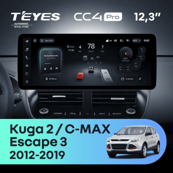 Штатная магнитола Teyes CC4 Pro 12.3" 12/256 Ford Escape 3 (2012-2019)