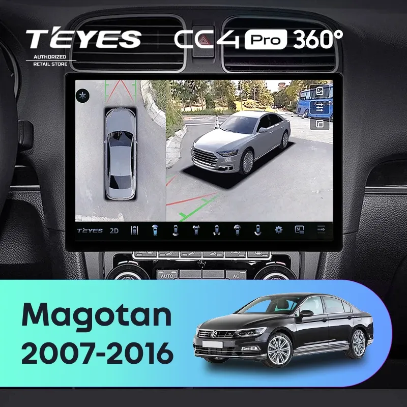 Штатная магнитола Teyes CC4 Pro 360 12/256 Volkswagen Magotan (2007-2016) (13")