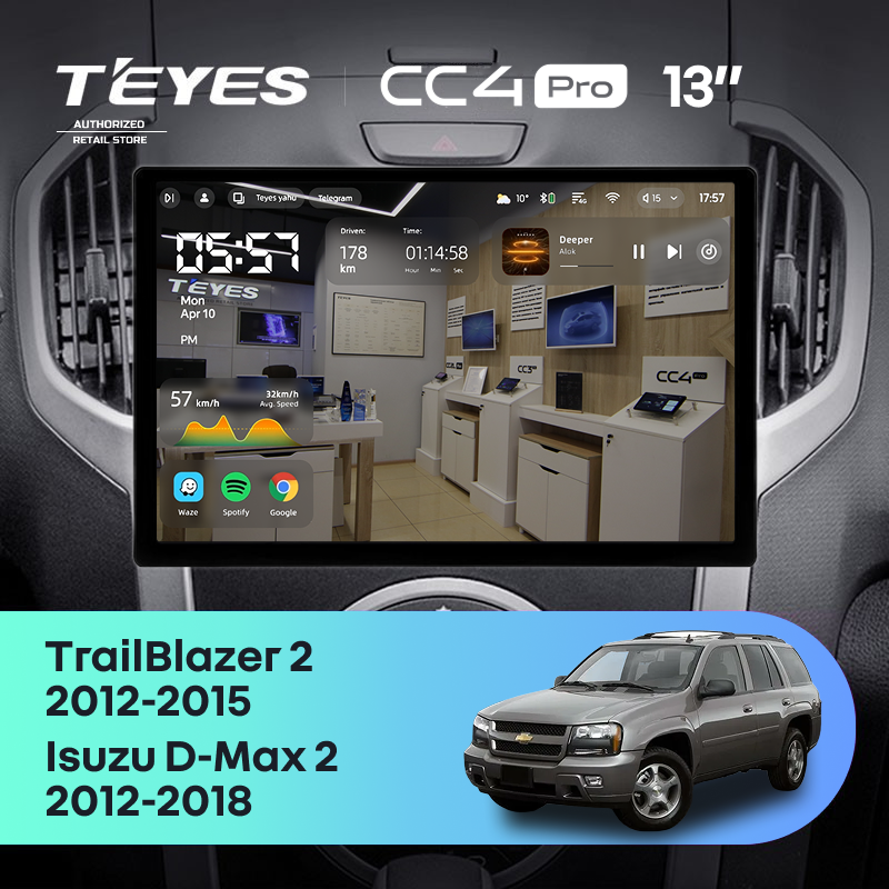 Штатная магнитола Teyes CC4 Pro 8/128 Isuzu D-Max 2 (2012-2018) (13&quot;)