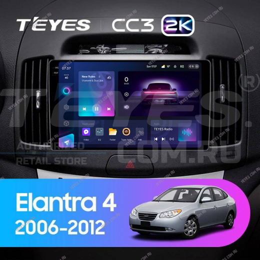 Штатная магнитола Teyes CC3 2K 4/32 Hyundai Elantra 4 HD (2006-2012) — 