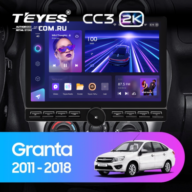 Штатная магнитола Teyes CC3 2K 6/128 Lada Granta Sport (2011-2018) Тип-B (13&quot; с кнопками)