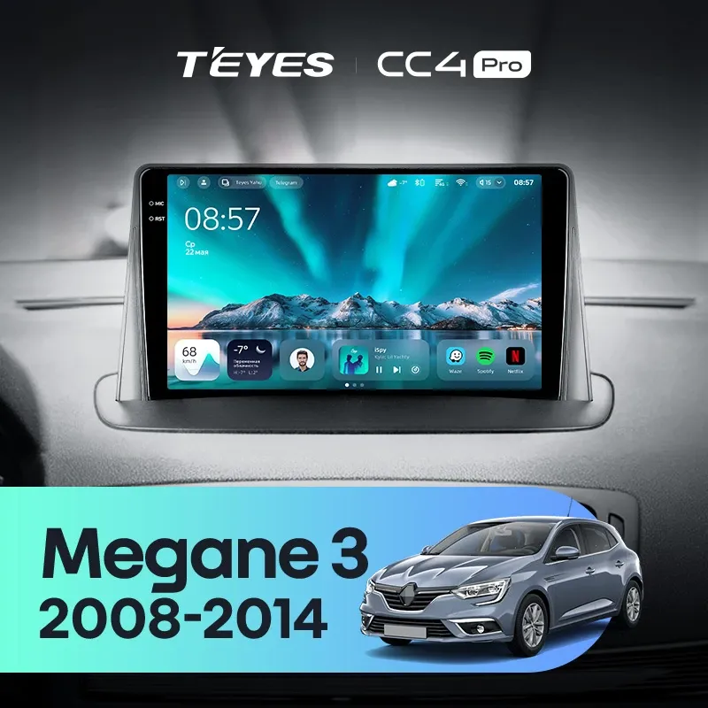 Штатная магнитола Teyes CC4 Pro 8/128 Renault Megane 3 (2008-2014)