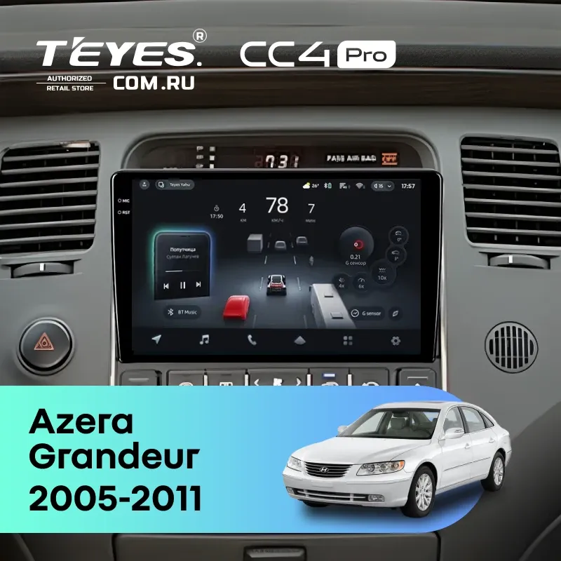 Штатная магнитола Teyes CC4 Pro 8/128 Hyundai Grandeur (2005-2011)