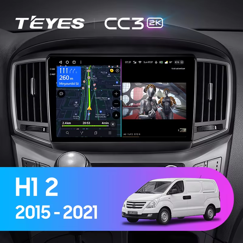 Штатная магнитола Teyes CC3 2K 360 6/128 Hyundai H1 2 (2015-2021) F2