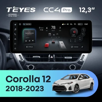 Штатная магнитола Teyes CC4 Pro 12.3" 8/128 Toyota Corolla 12 E210 XP210 (2018-2023) Тип-B