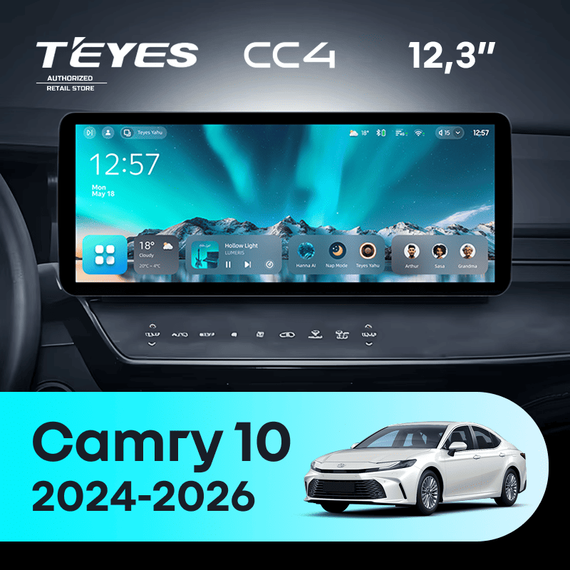 Штатная магнитола Teyes CC4 12.3" 8/128 Toyota Camry 10 XV80 (2024-2026)