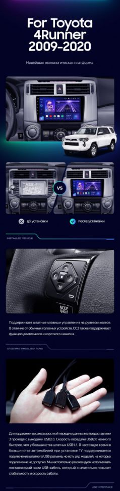 Штатная магнитола Teyes CC3L 4/32 Toyota 4Runner 5 N280 (2009-2020)