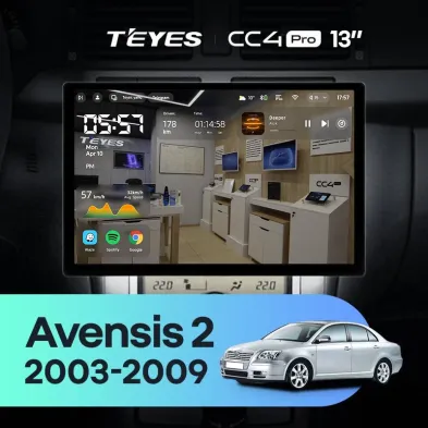 Штатная магнитола Teyes CC4 Pro 12/256 Toyota Avensis T250 (2003-2009) (13")