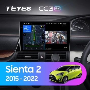 Штатная магнитола Teyes CC3 2K 4/32 Toyota Sienta 2 XP170 (2015-2022) Правый руль
