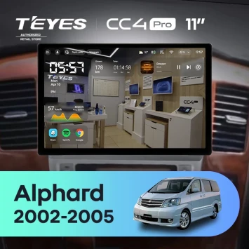 Штатная магнитола Teyes CC4 Pro 12/256 Toyota Alphard 1 H10 (2002-2005) F1 (11")